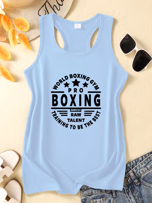 Débardeur femme à imprimé boxing gym