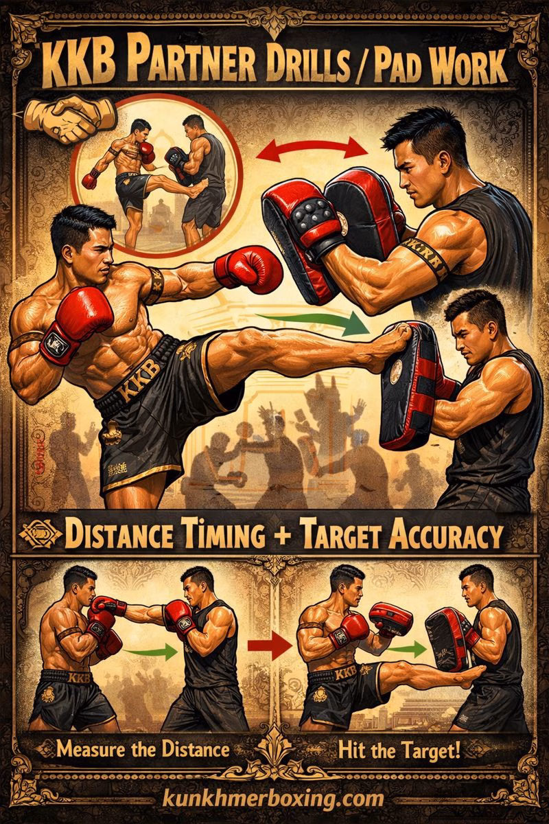 KKB kun khmer Partner Drills / Pad Work 🤝 Timing, Distance & Précision des Cibles